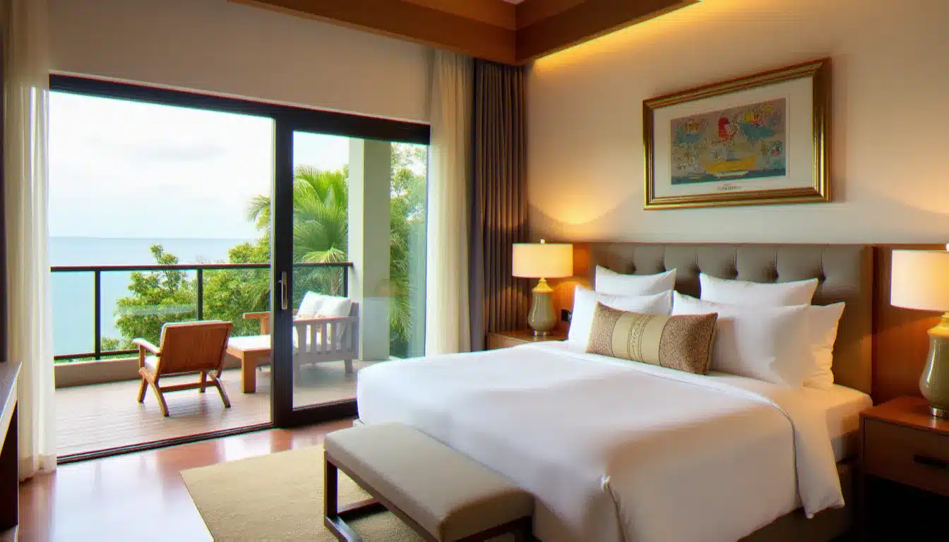 Chambre Superior Sea View de l'hôtel Avista Grande Karon MGallery avec terrasse privée et vue directe sur la mer d'Andaman
