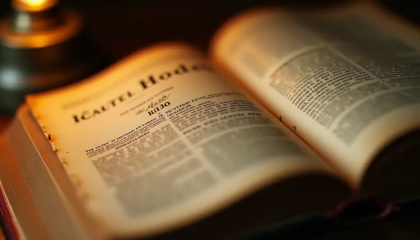 Dictionnaire historique français ouvert sur la définition ancienne du mot hôtel, illustrant l'étymologie du terme et l'origine du nom hôtel de police