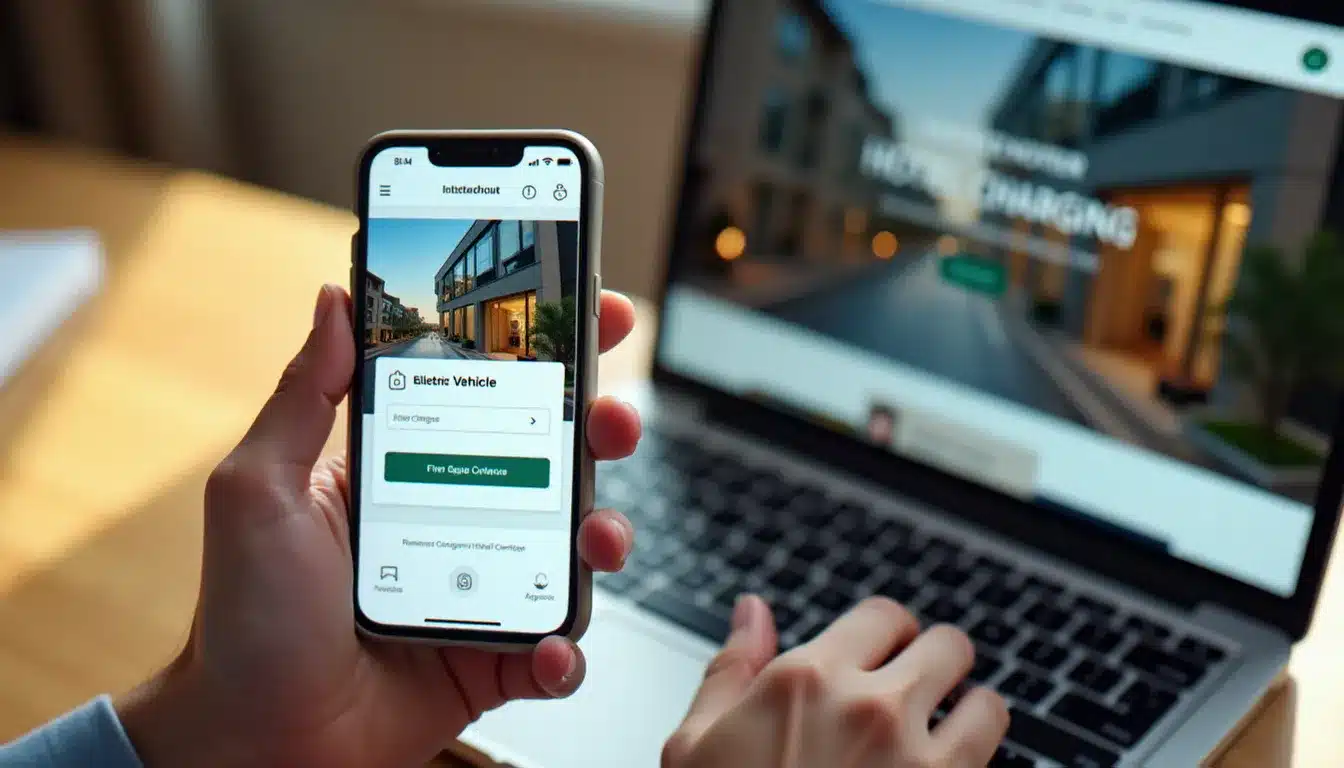 Recherche d'un hôtel avec borne de recharge sur une application mobile de réservation