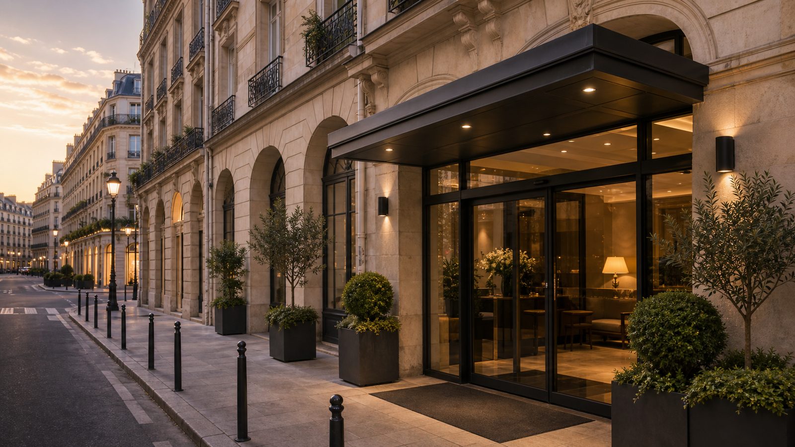 Hotel elegant dans une rue parisienne