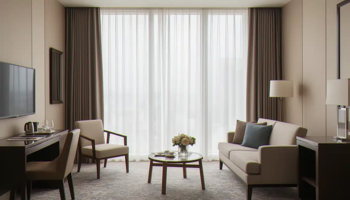 Illustration de rideau effet hotel