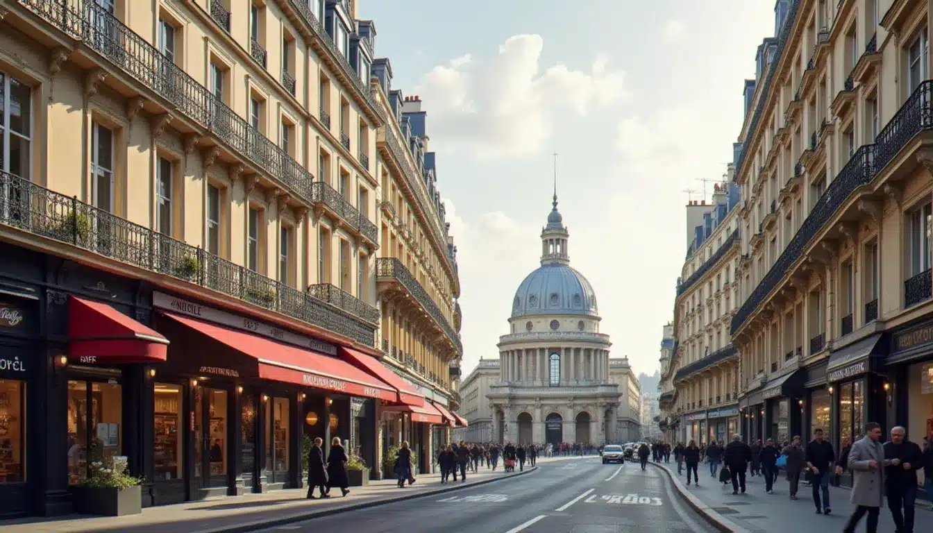 Façade d'hôtel parisien dans le quartier du Louvre