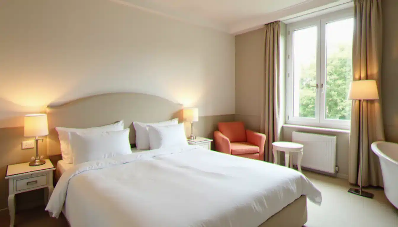 Chambre d'hôtel spa calme et élégante en France, sans enfants.